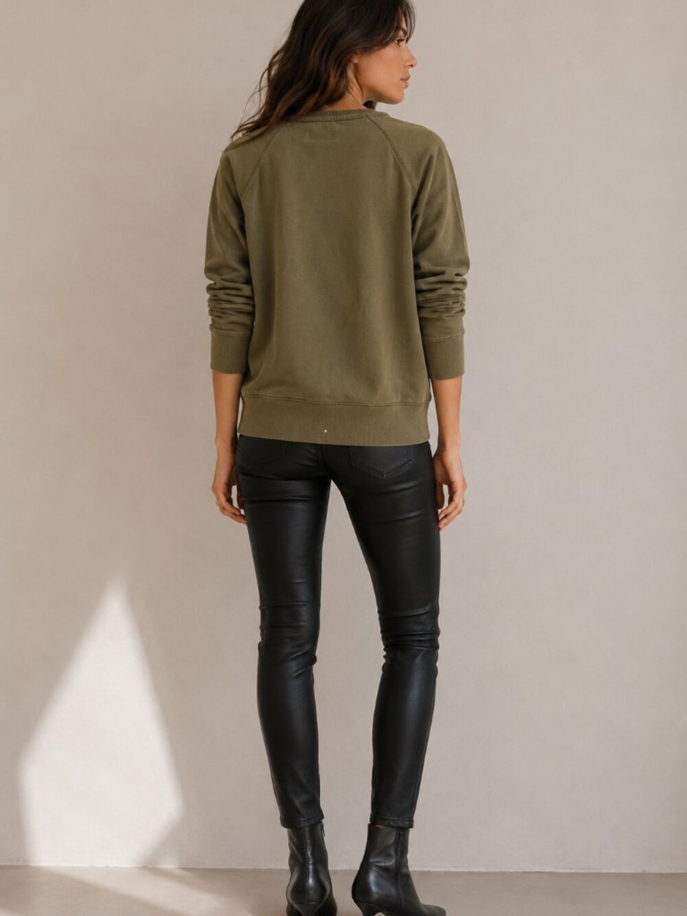 Zadig & Voltaire Skull Graphic Sweatshirt XS Olive Green French Rock Chic - Picture 2 of 6